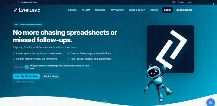 Lynklead CRM Dashboard Preview